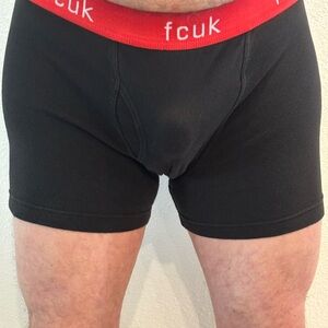 French Connection Black Boxer Briefs with Red Waistband